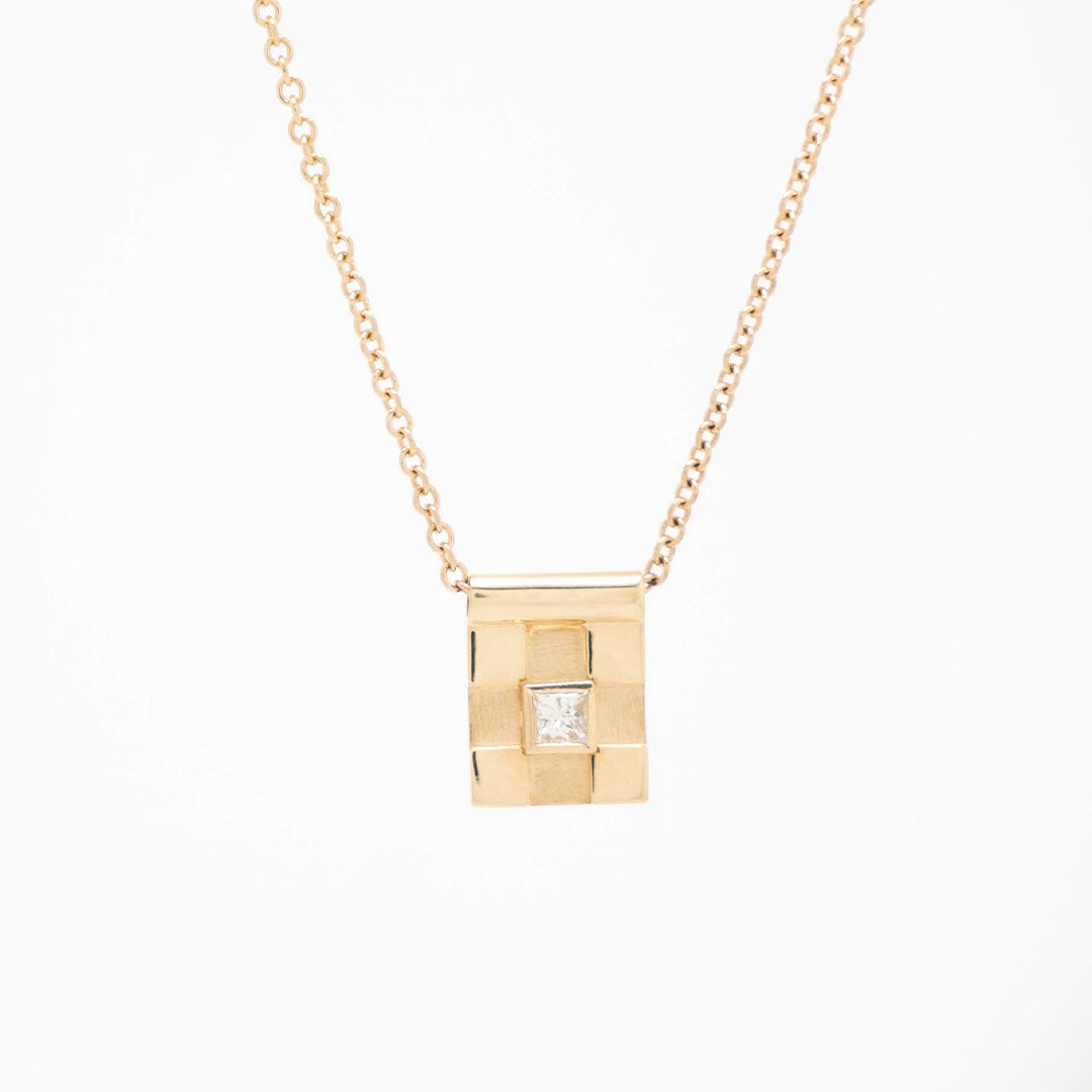 Checkered Diamond Necklace image 0