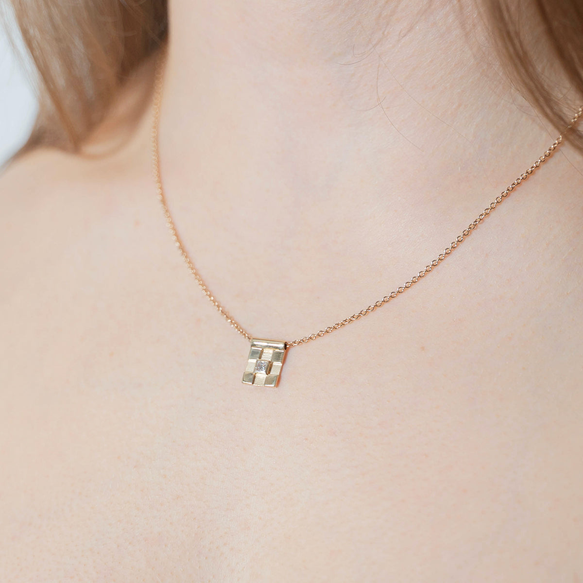 Checkered Diamond Necklace image 1