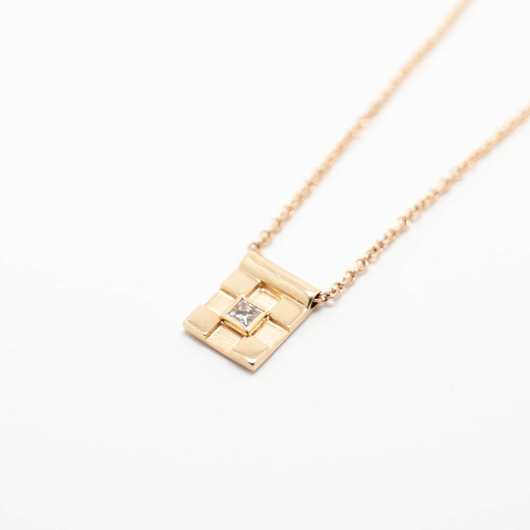 Checkered Diamond Necklace image 3